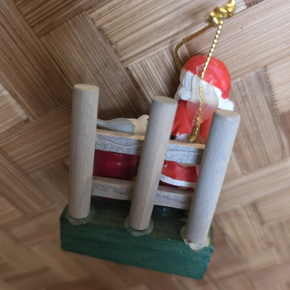 Santa Christmas Village Ornament Santa Claus Wharf Seagull Vintage Holiday Decor